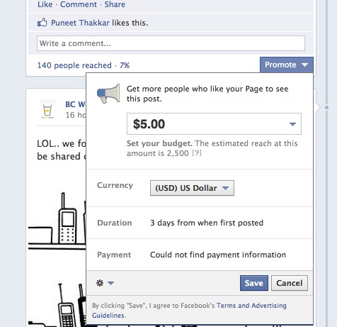 Facebook's Promote Feature