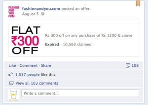Fashionandyou.com Facebook Offers
