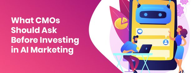 CMOs investing in AI marketing with chatbot interface on smartphone screen