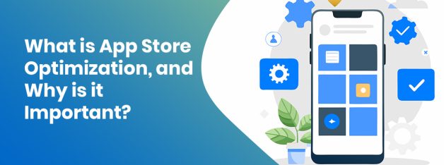 App store optimization concept with smartphone apps and settings icons