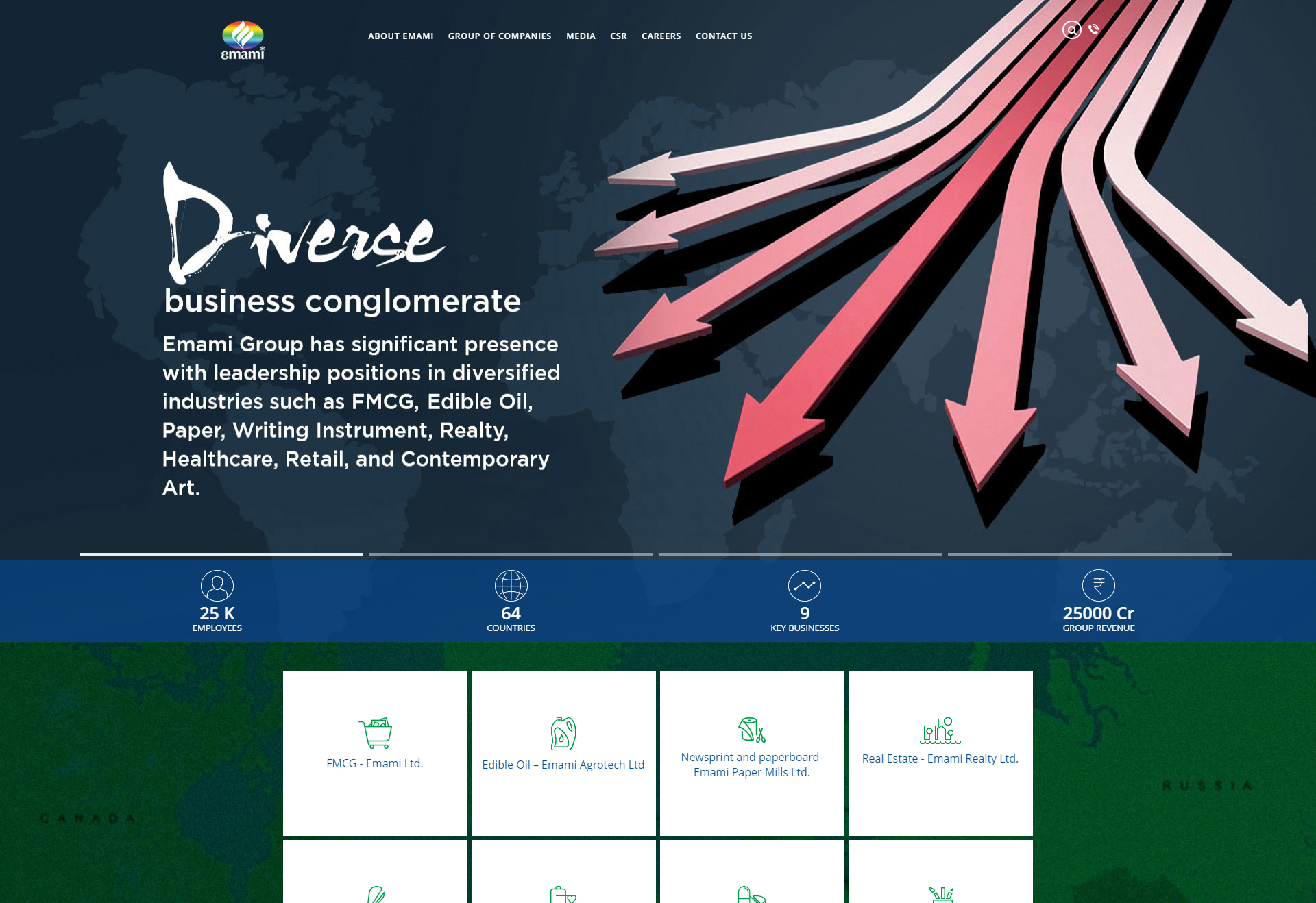 Emami Group Website Development by BC Webwise